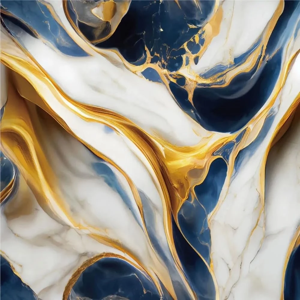 Design Studio Marble UV Panels, Blue UV Marble Sheets, self Adhesive Wall Tile (60cmx60cm) Marble Look Wall Panels for Homes and Offices, self Adhesive Wallpaper view 1
