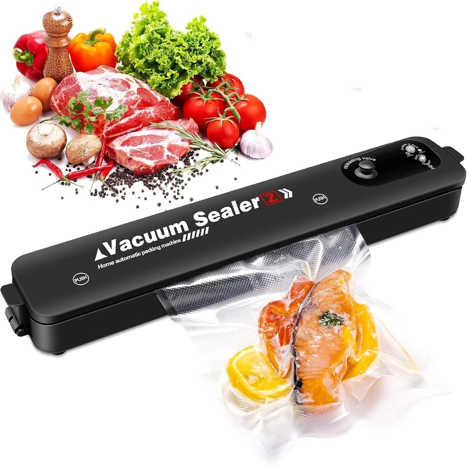 Vacuum Sealer Machine, One-Touch Automatic Household Sealing Machine Fresh Food Preservation Starter Kit, Compact Design Storage Saver, Portable Mini Plastic Bag Sealer For Food, Snack, Chip (Multi) view 1