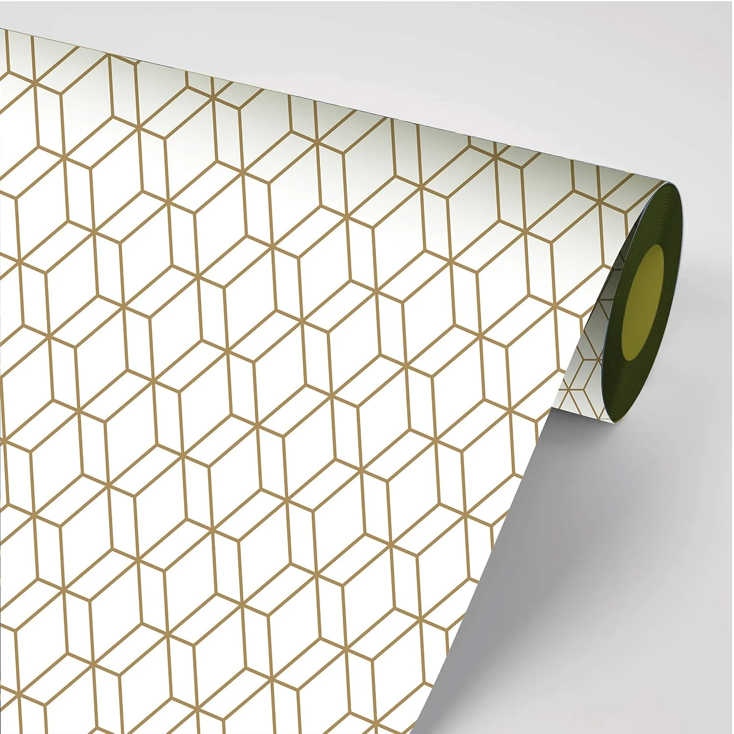 Design Studio | Vinyl Wallpaper | Hexagonal Pattern Grey | 228 cm X 45 cm (White) view 1