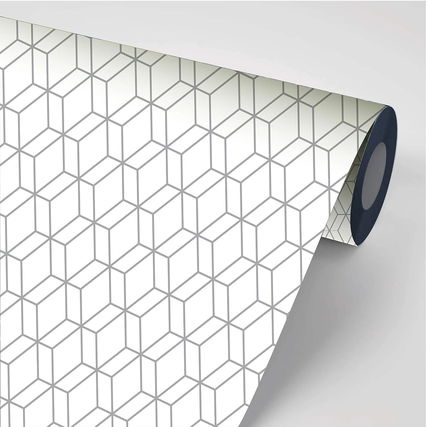 Design Studio | Vinyl Wallpaper | Hexagonal Pattern Grey | 228 cm X 45 cm (Grey) view 1