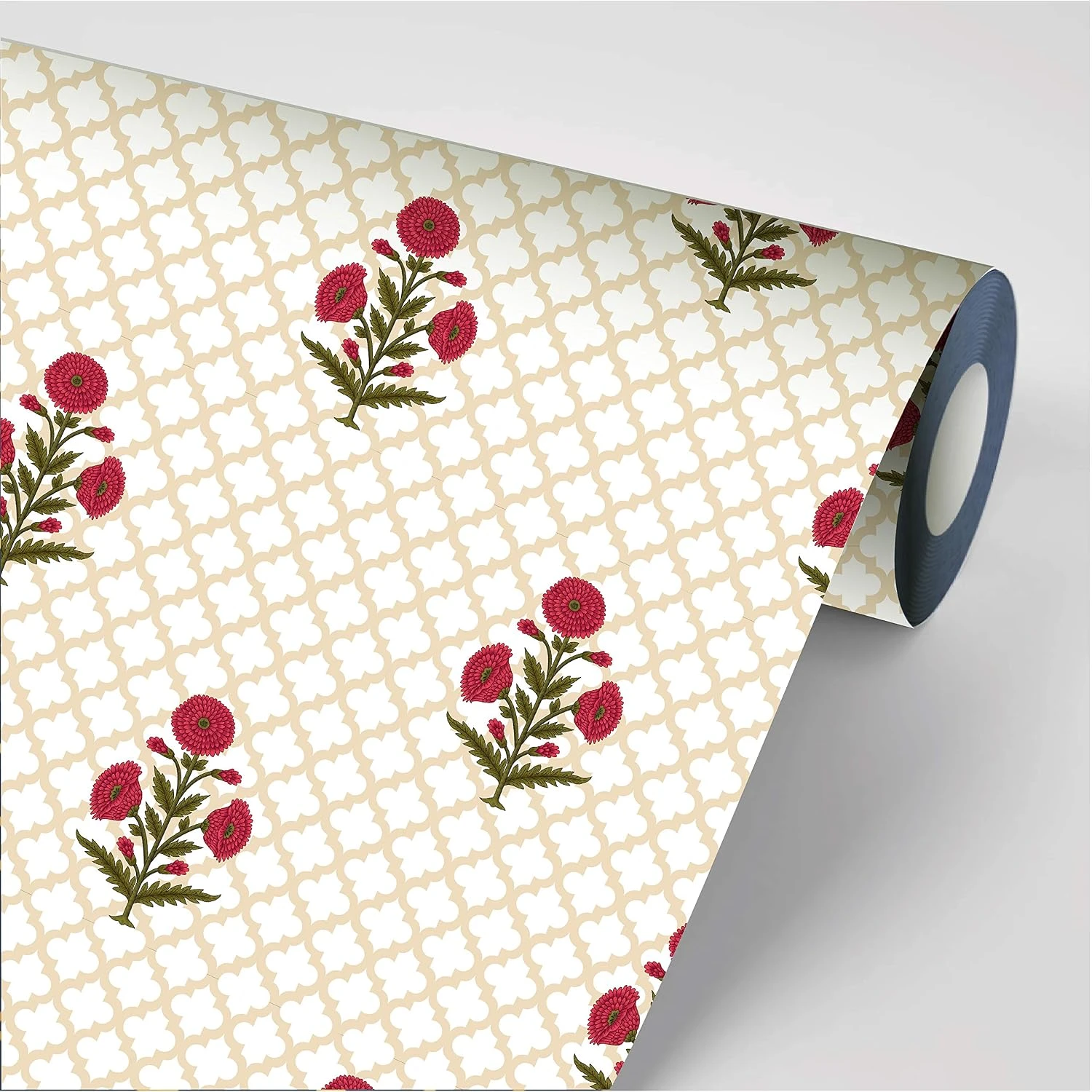 Design Studio | Vinyl Wallpaper | Flowers Divine Collection | 228 cm x 45 cm (Ecru Cream) view 1