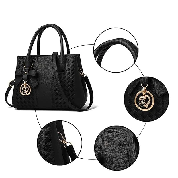 Women Handbags PU Leather Totes Bag Top-handle Embroidery Crossbody Shoulder Bag Lady Simple Style Hand Bags Shoulder Bag for Women (Color : Blue, Size : 26x10x20cm) view 3