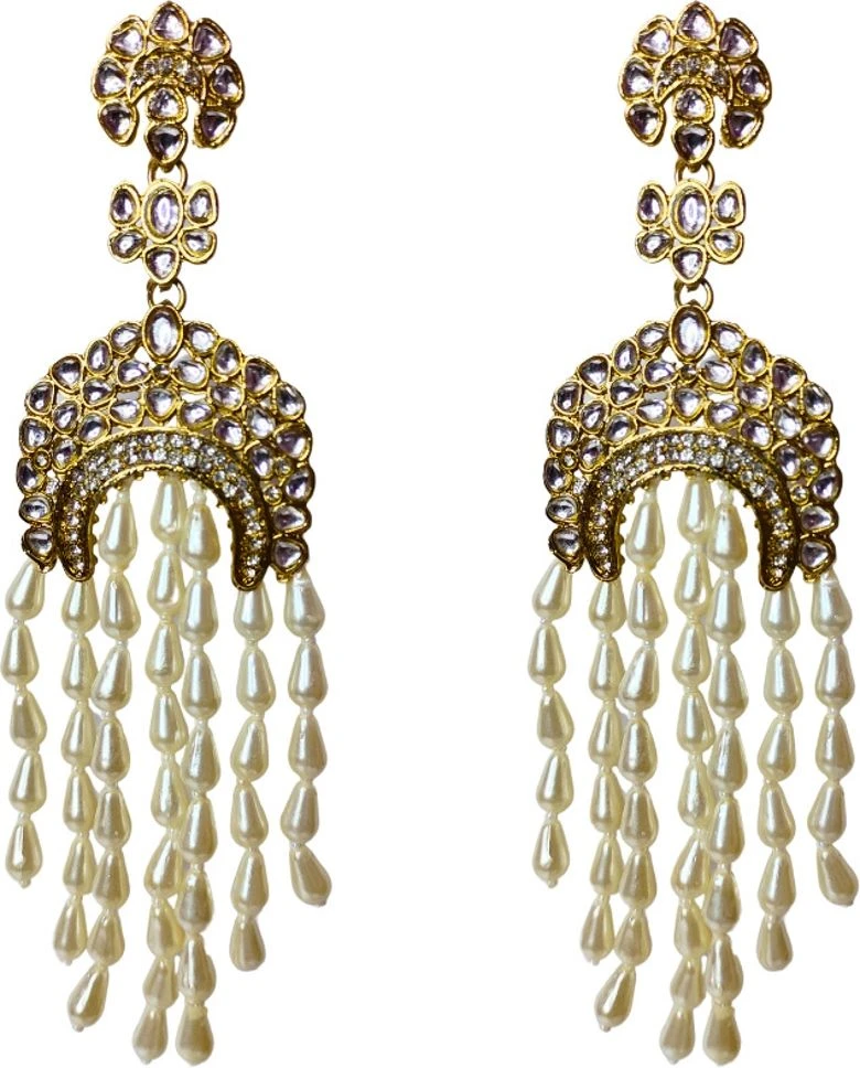 Tahaniya Pearl Drop Chandbali Earrings Jhumki Earring view 1