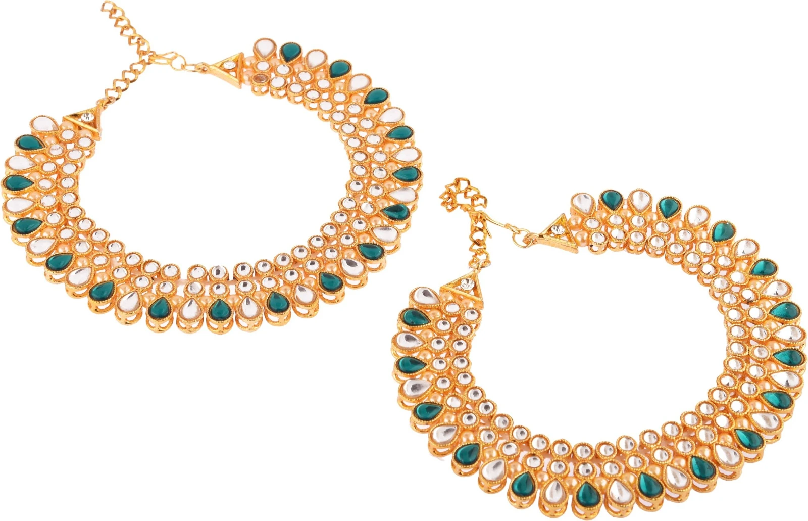 CATALYST CA P 2 GREEN PAYAL Alloy Anklet (Pack of 2) view 1