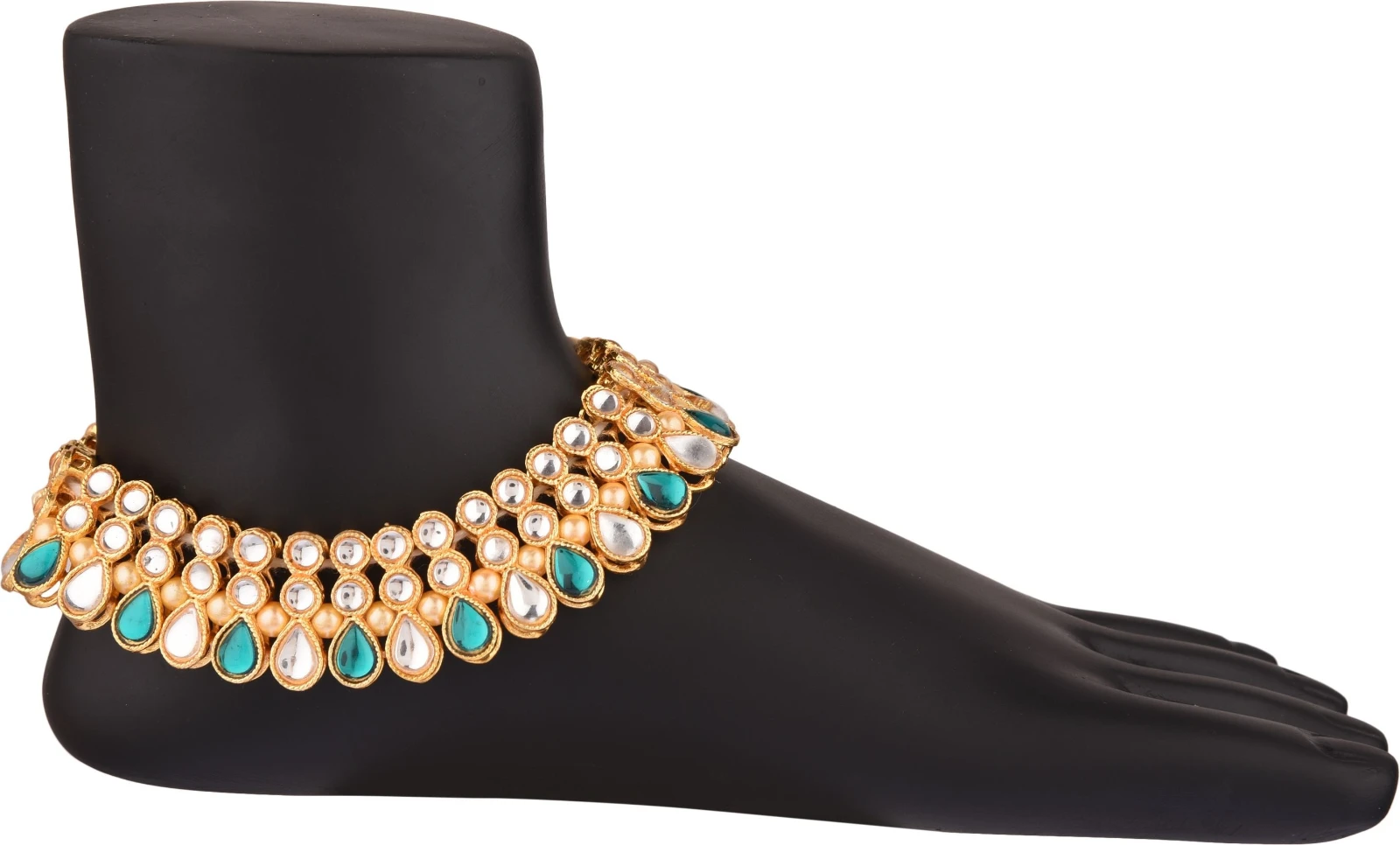 CATALYST CA P 2 GREEN PAYAL Alloy Anklet (Pack of 2) view 3