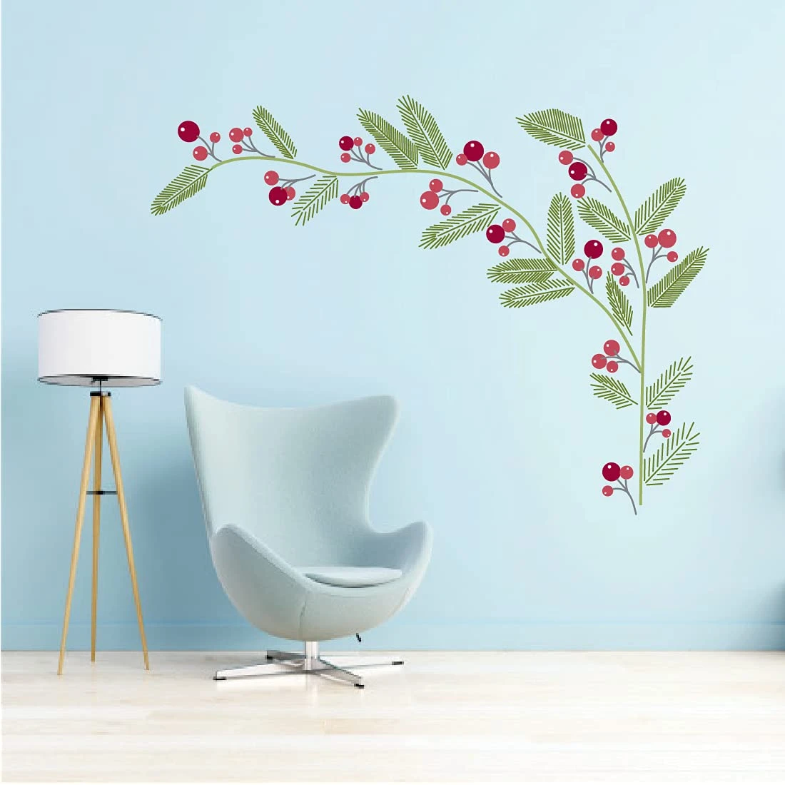 Design Studio - Cherry Creeper Wall Sticker for Living Room (Ideal Size on Wall - 150 cm x 120 cm) view 1