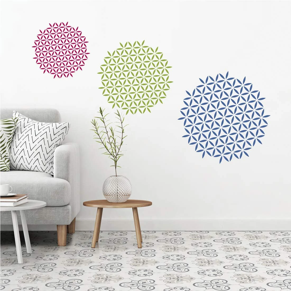 Design Studio || Flower of Life || Self-Adhesive || Vinyl Wall Stickers || 150 cm x 120 cm || Multicolour view 1