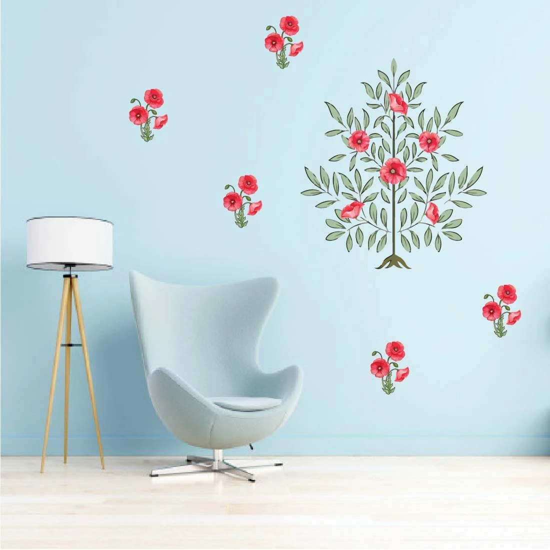Design Studio - Good Vibes Garden Wall Sticker for Living Room (Ideal Size on Wall - 150 cm x 120 cm) view 1