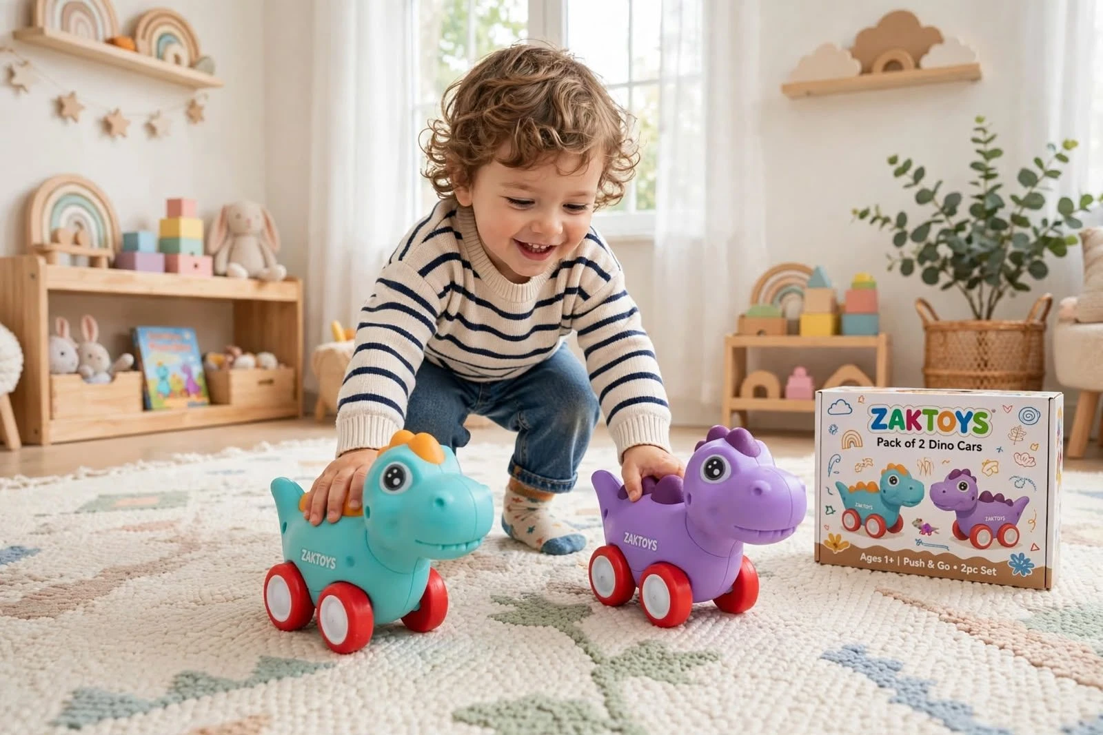 ZAKTOYS Dino Push Toys Pack of 2 view 5