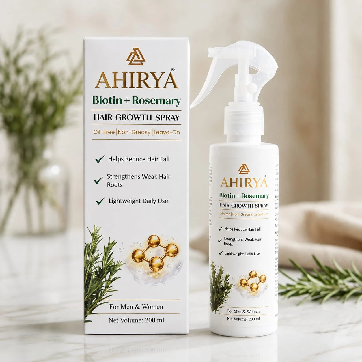 Ahirya Biotin + Rosemary Hair Growth Spray 200 ml view 2