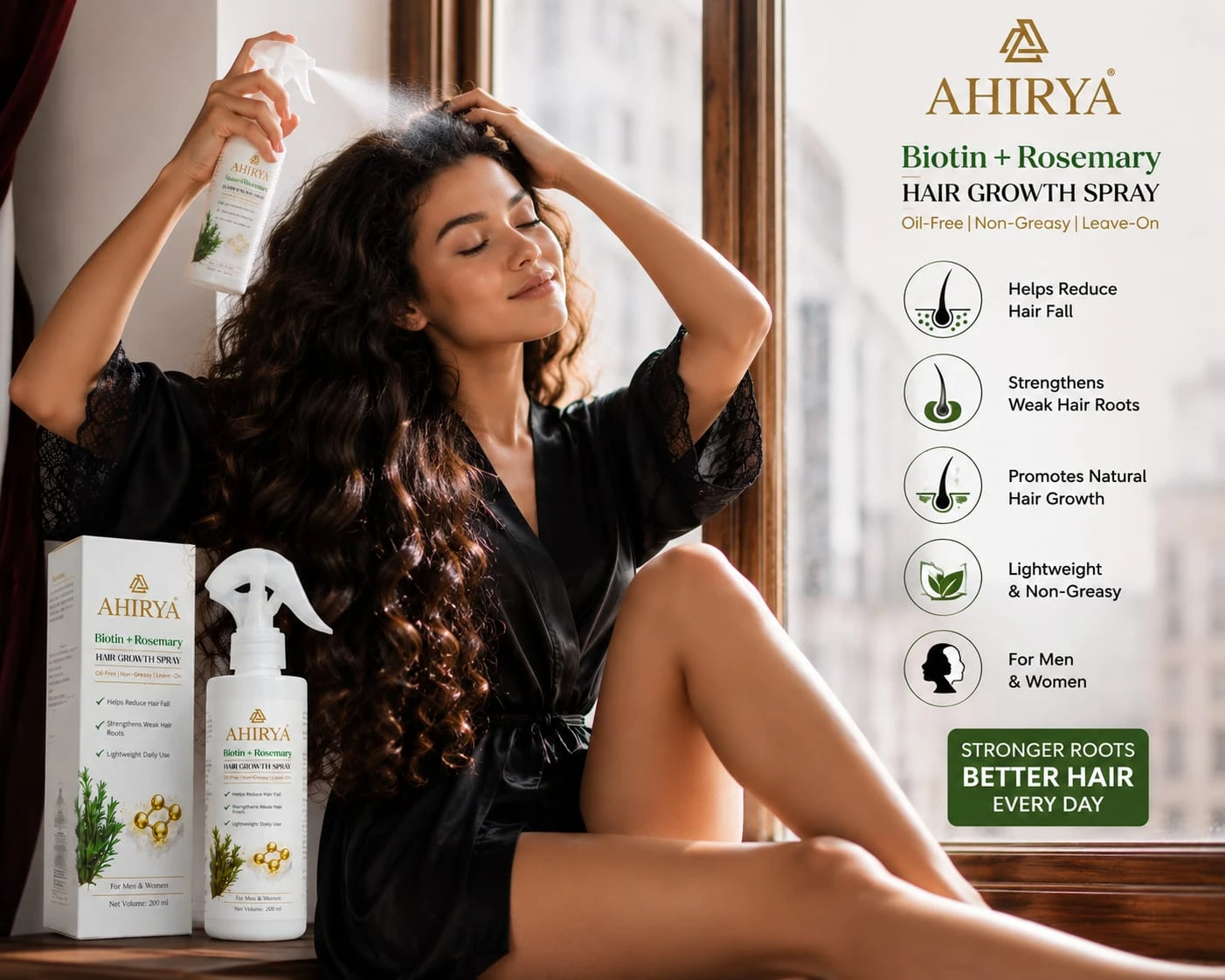 Ahirya Biotin + Rosemary Hair Growth Spray 200 ml view 3