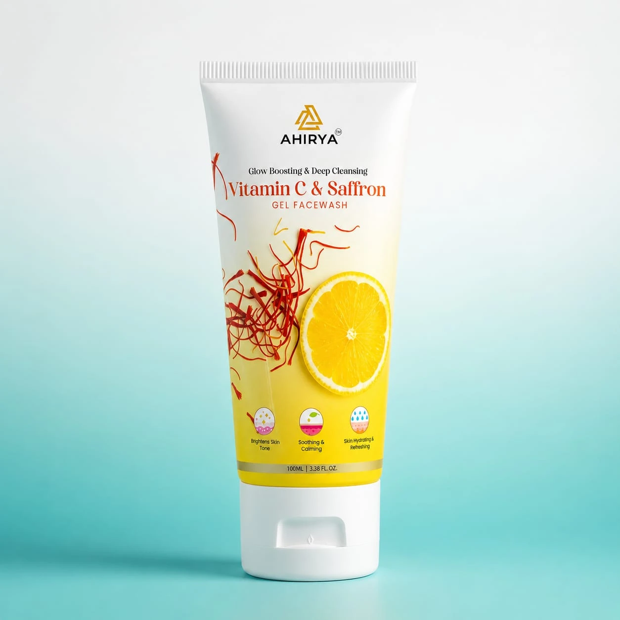 Ahirya Vitamin C & Saffron Gel Facewash, 100ml view 3