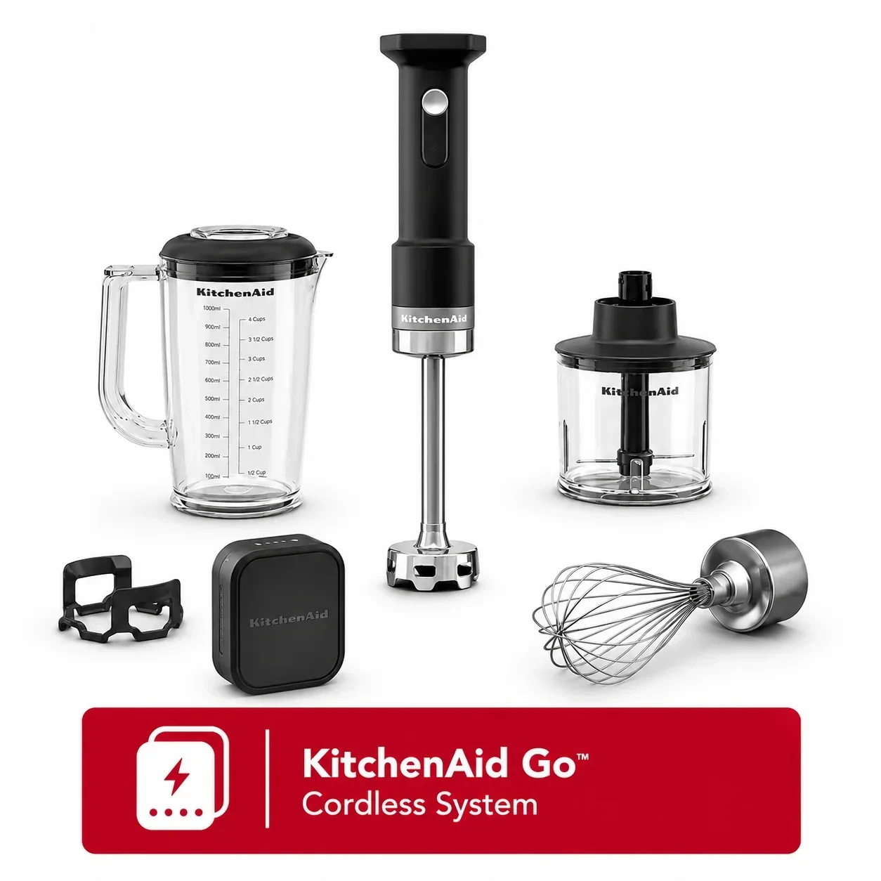 KitchenAid Go Cordless Hand Blender Complete Set– Black Matte (With Rechargeable Battery) view 2