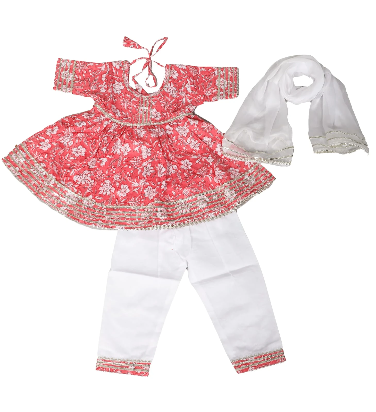 Boys Pink Printed Kurta Dhoti Set view 2