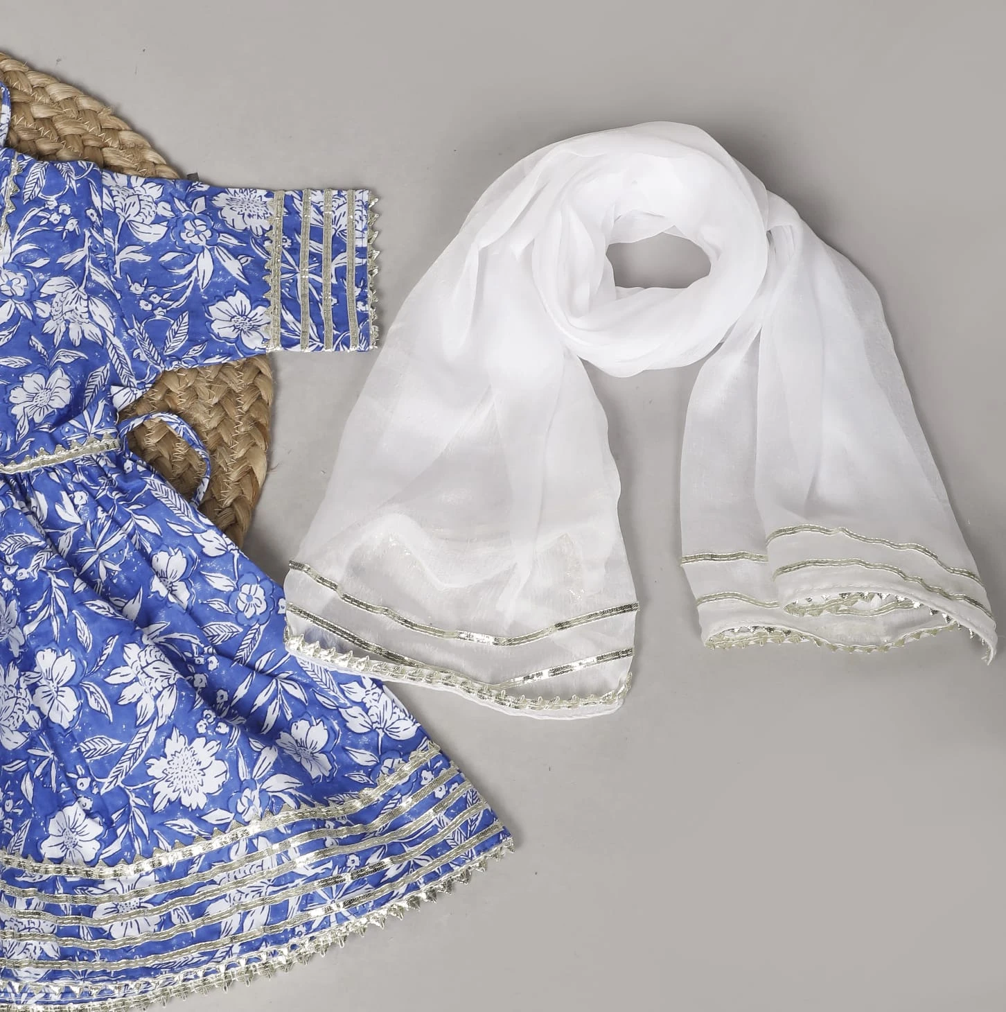 Boys Royal Blue Printed Kurta Dhoti Set view 4