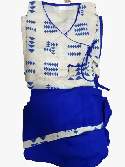 Boys Cream Blue Dhoti Kurta Set view 3