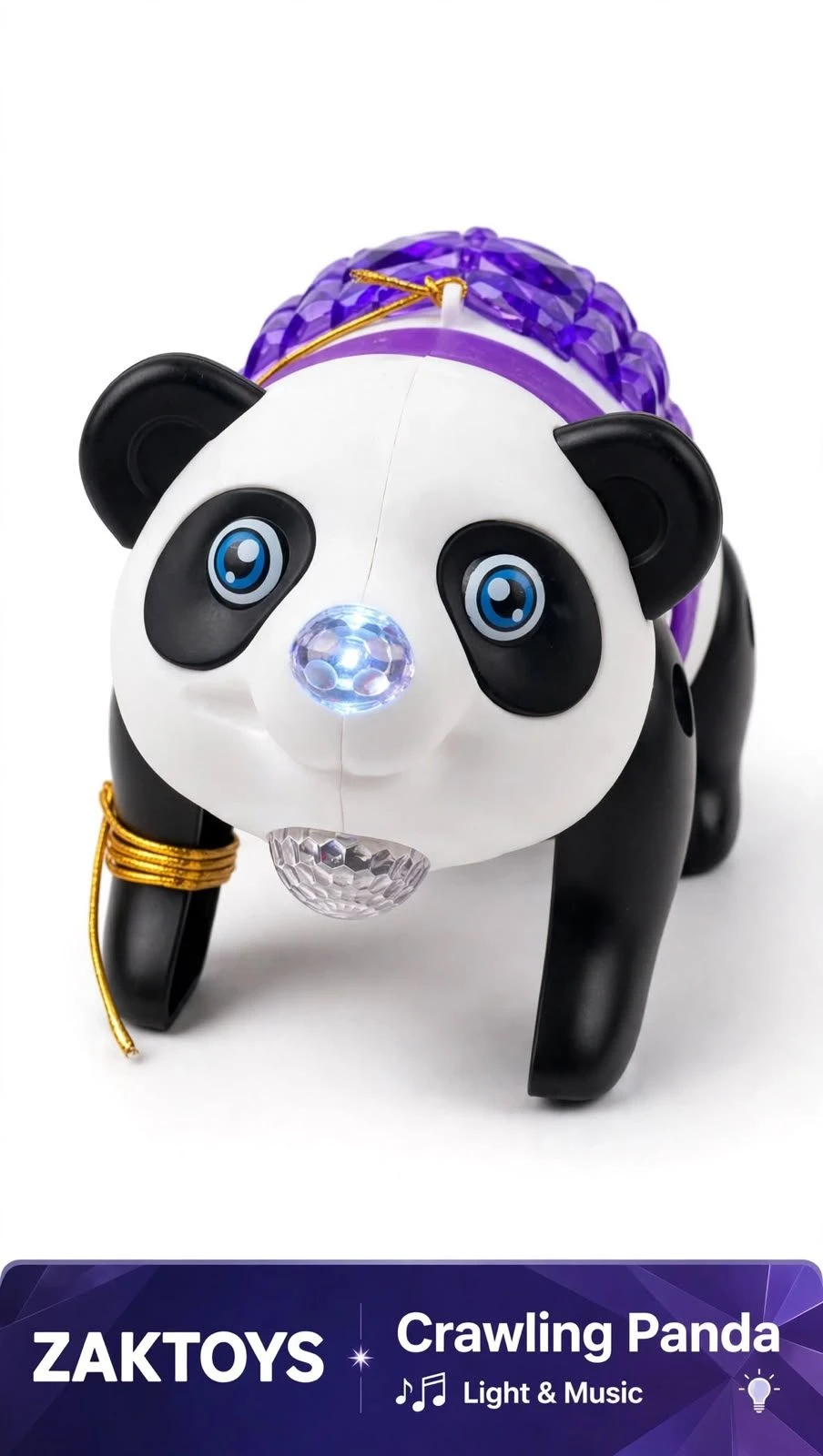 ZAKTOYS Musical Crawling Panda Toy view 2