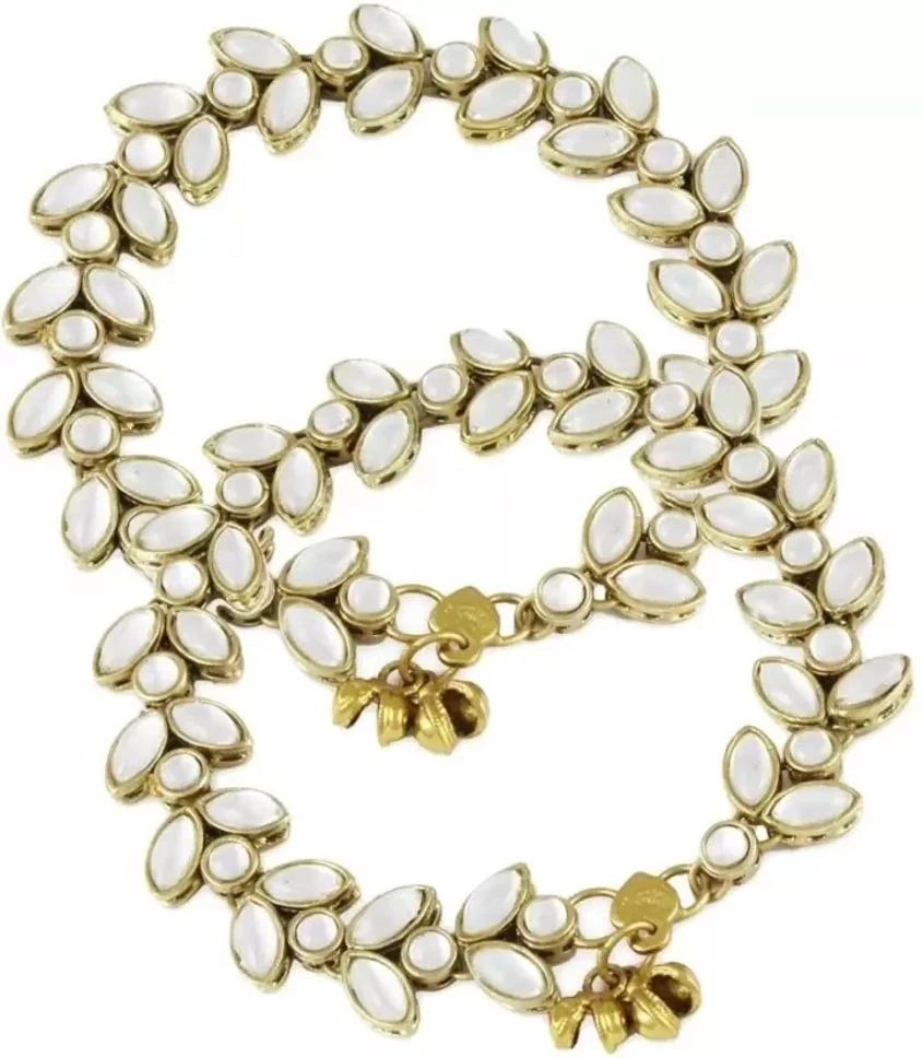 CATALYST PAYAL : 5 white markiss Alloy Anklet view 1