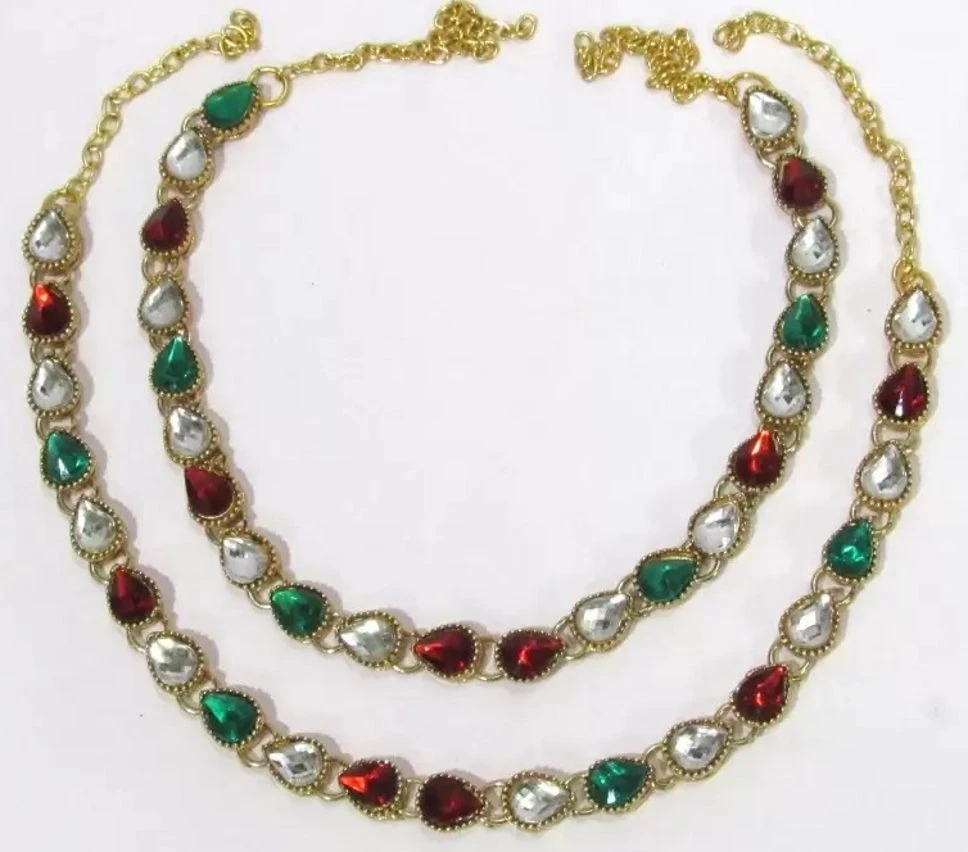 CATALYST PAYAL : 7 tink multi rouund Alloy Anklet view 2