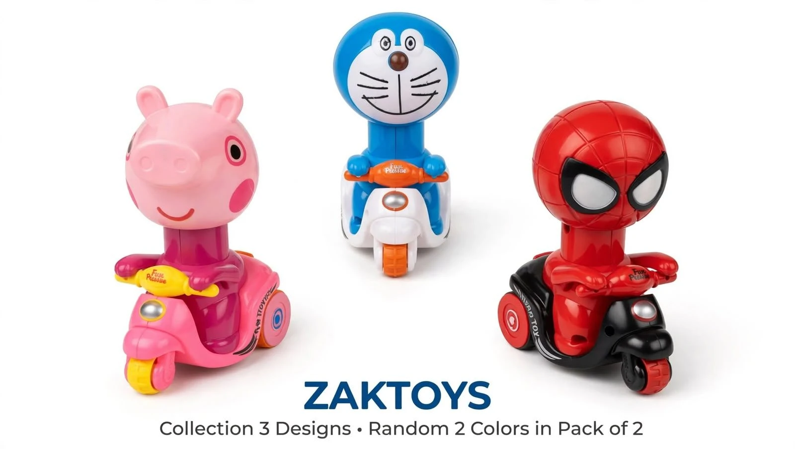 ZAKTOYS Cartoon Scooter Toys Pack of 2