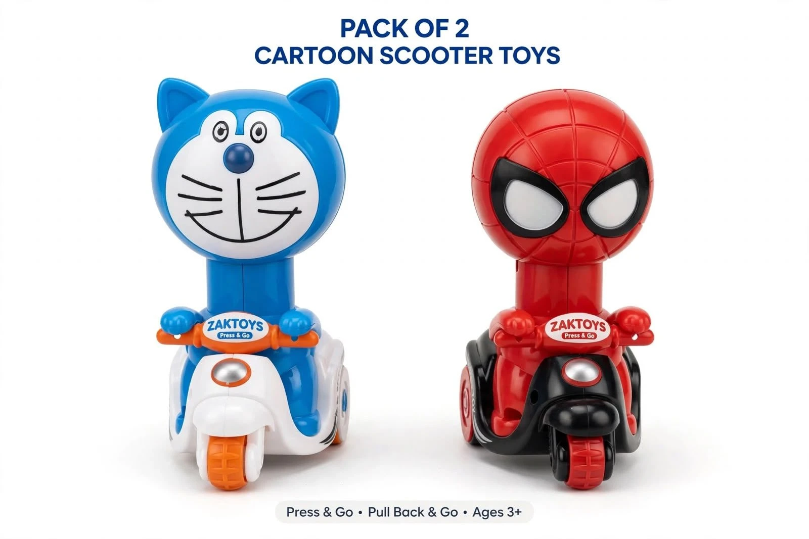 ZAKTOYS Cartoon Scooter Toys Pack of 2 view 6